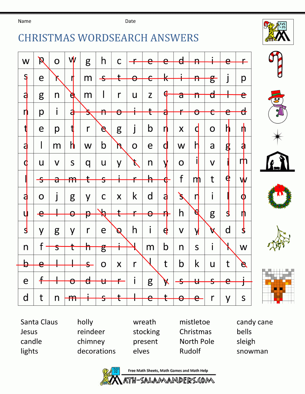 Free Christmas Worksheets For Kids intended for Super Teacher Worksheets Merry Christmas Word Search Answers