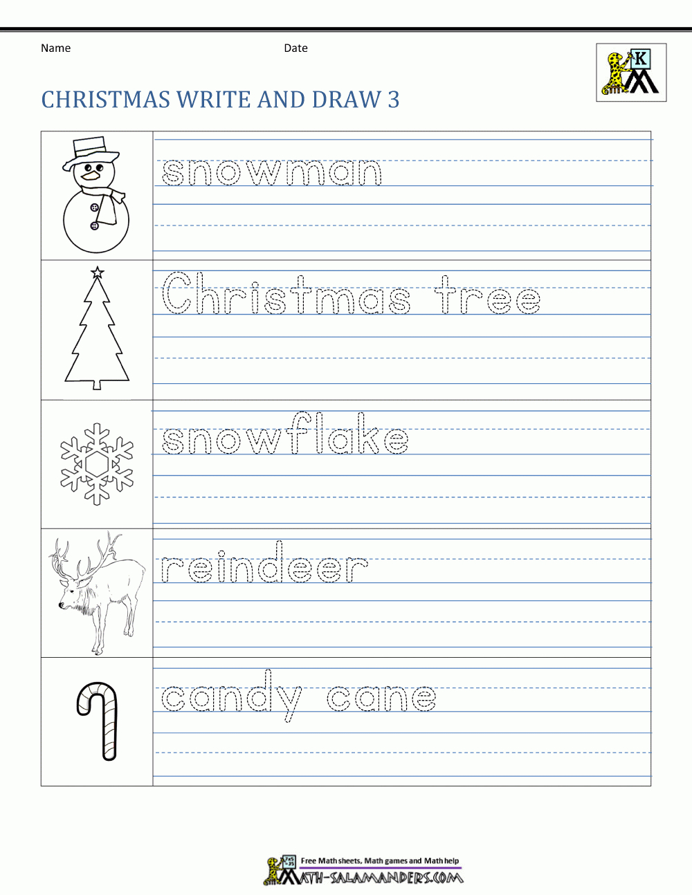 Free Christmas Worksheets For Kids - Worksheets Library intended for Christmas Writing Worksheets For Kindergarten