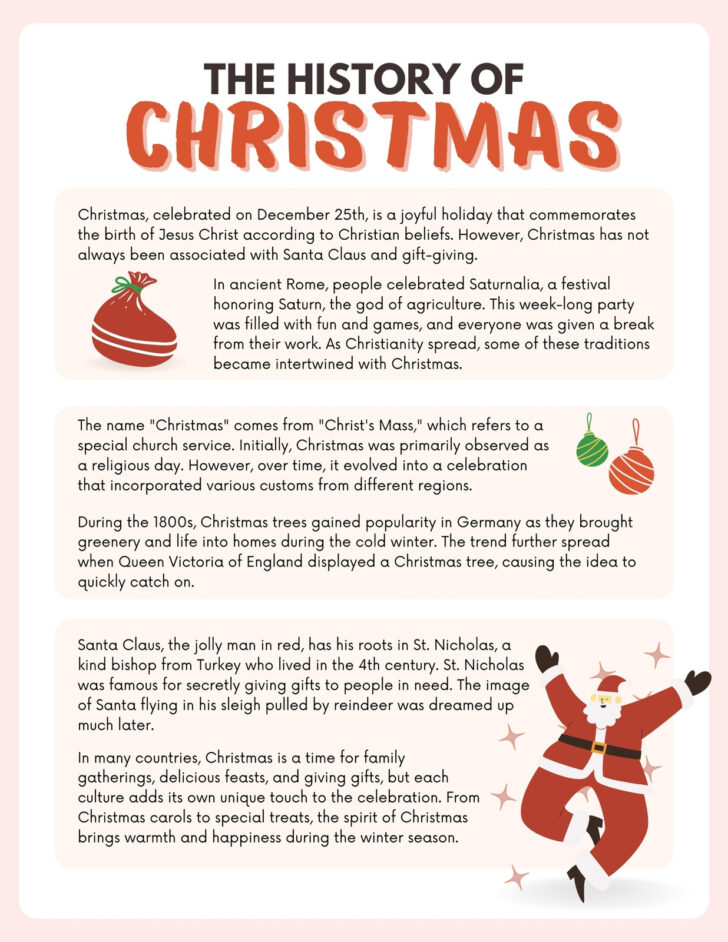 History of Christmas Carols Worksheets