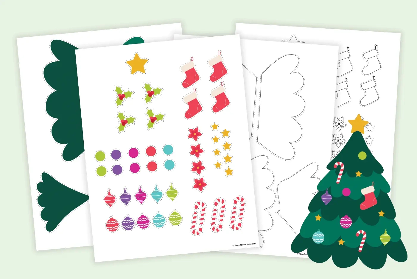 Free Printable Build A Christmas Tree Cutout - Favorite Printables with regard to Build A Christmas Tree Worksheets