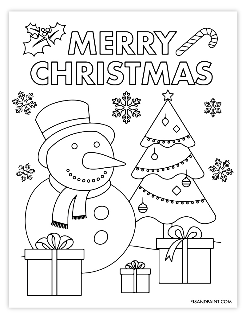 Free Printable Christmas Coloring Page For Kids - Pjs And Paint throughout Kindergarten Christmas Coloring Worksheets