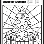 Free Printable Christmas Colornumber Worksheet   Pjs And Paint For Color By Number Worksheets Christmas