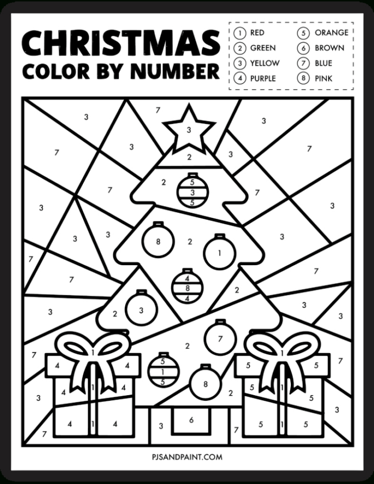 Color by Number Worksheets For Kindergarten Christmas