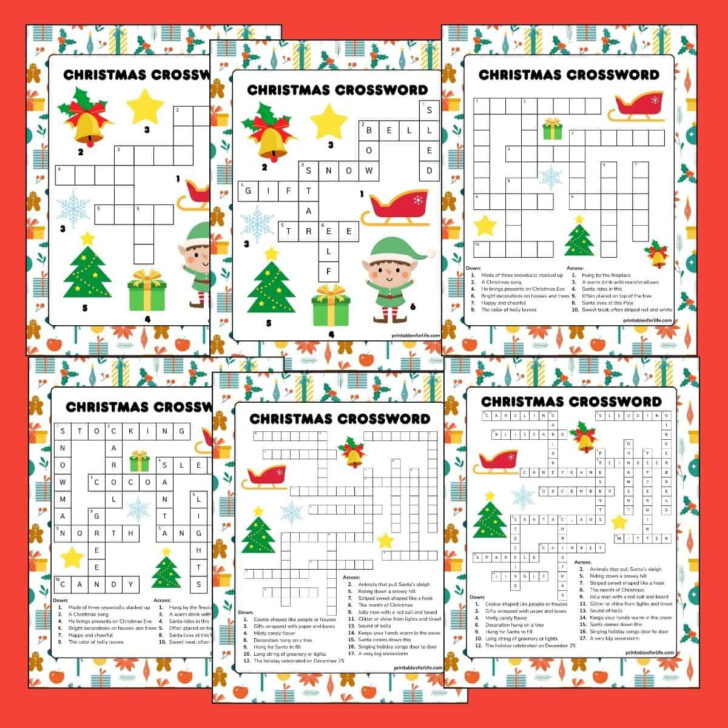 Christmas Crossword Puzzle Worksheets Christmas Crossword Puzzle Worksheets