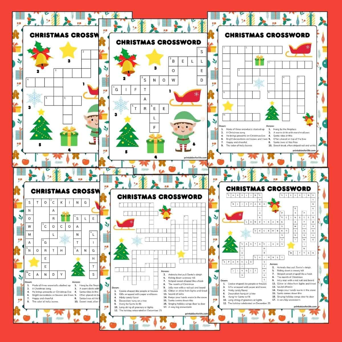 Free Printable Christmas Crossword Puzzle For Kids with Christmas Crossword Puzzle Worksheets