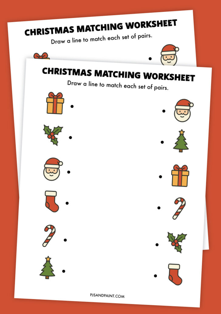 Christmas Word Match Worksheets Christmas Word Match Worksheets