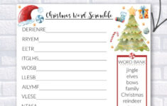 Free Printable Christmas Word Scramble Worksheet For Kids for Christmas Word Scramble Worksheets