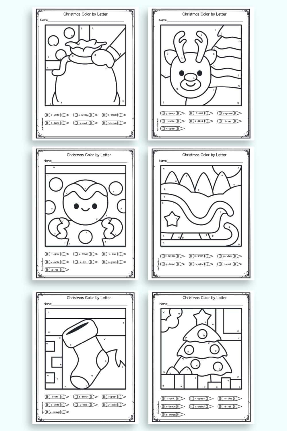 Free Printable Colorletter Christmas Worksheets - The Artisan Life for Kindergarten Christmas Letter Worksheets