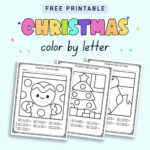 Free Printable Colorletter Christmas Worksheets   The Artisan Life Pertaining To Color By Letter Christmas Worksheets