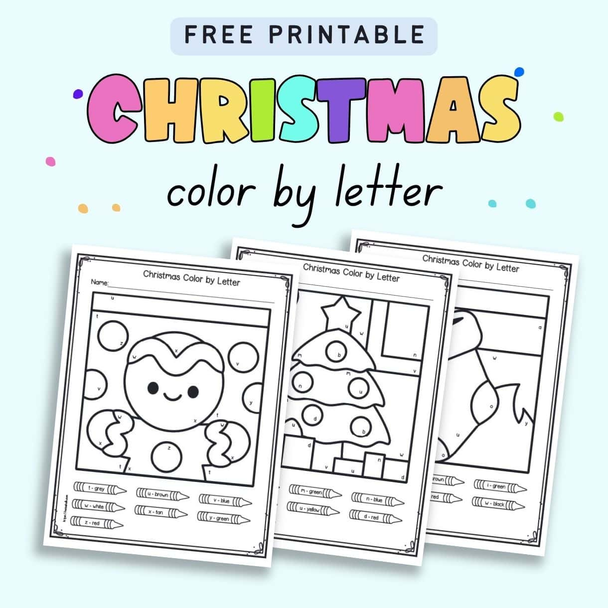 Free Printable Colorletter Christmas Worksheets - The Artisan Life pertaining to Color By Letter Christmas Worksheets