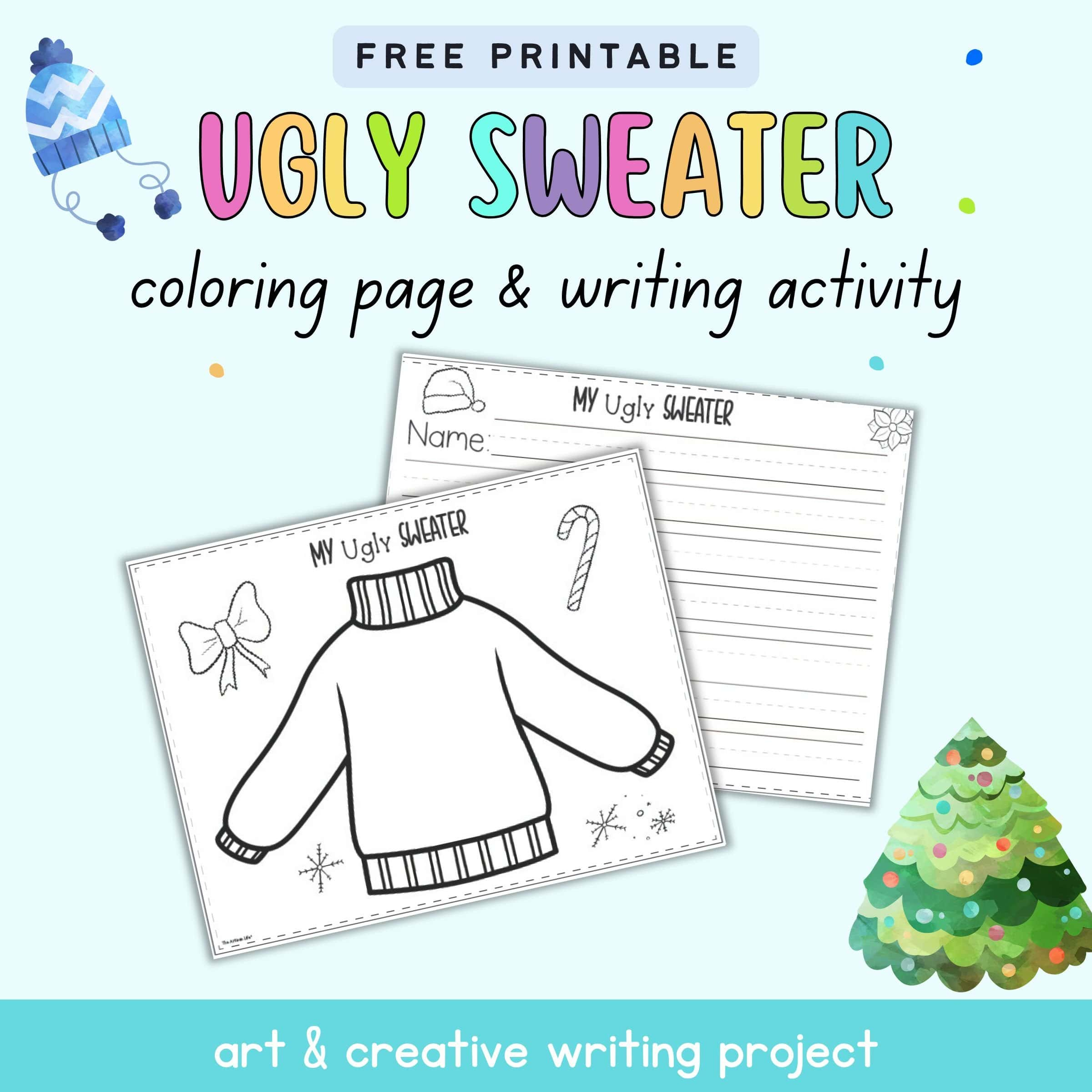 Free Printable Design An Ugly Sweater Activity - The Artisan Life within Design Your Own Ugly Christmas Sweater Worksheets
