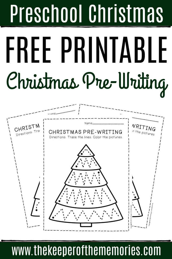 Free Printable Pre-Writing Christmas Preschool Worksheets regarding Christmas Pre Writing Worksheets