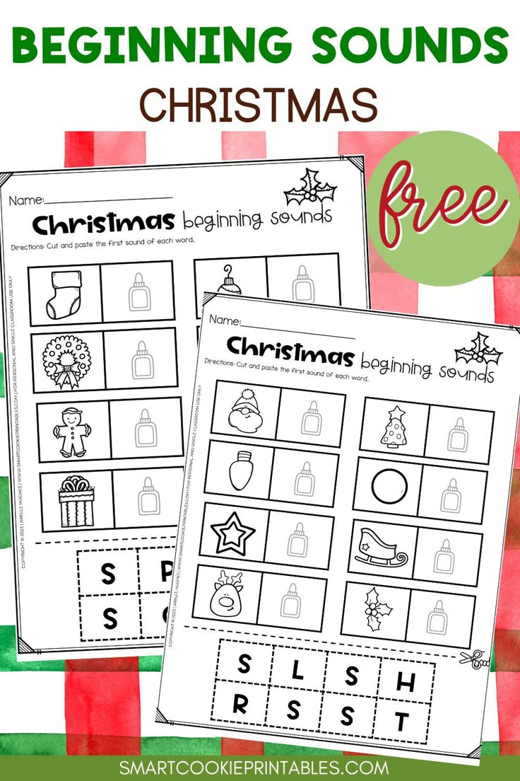 Free Worksheets Christmas Beginning Sounds with regard to Beginning Sounds Christmas Worksheets