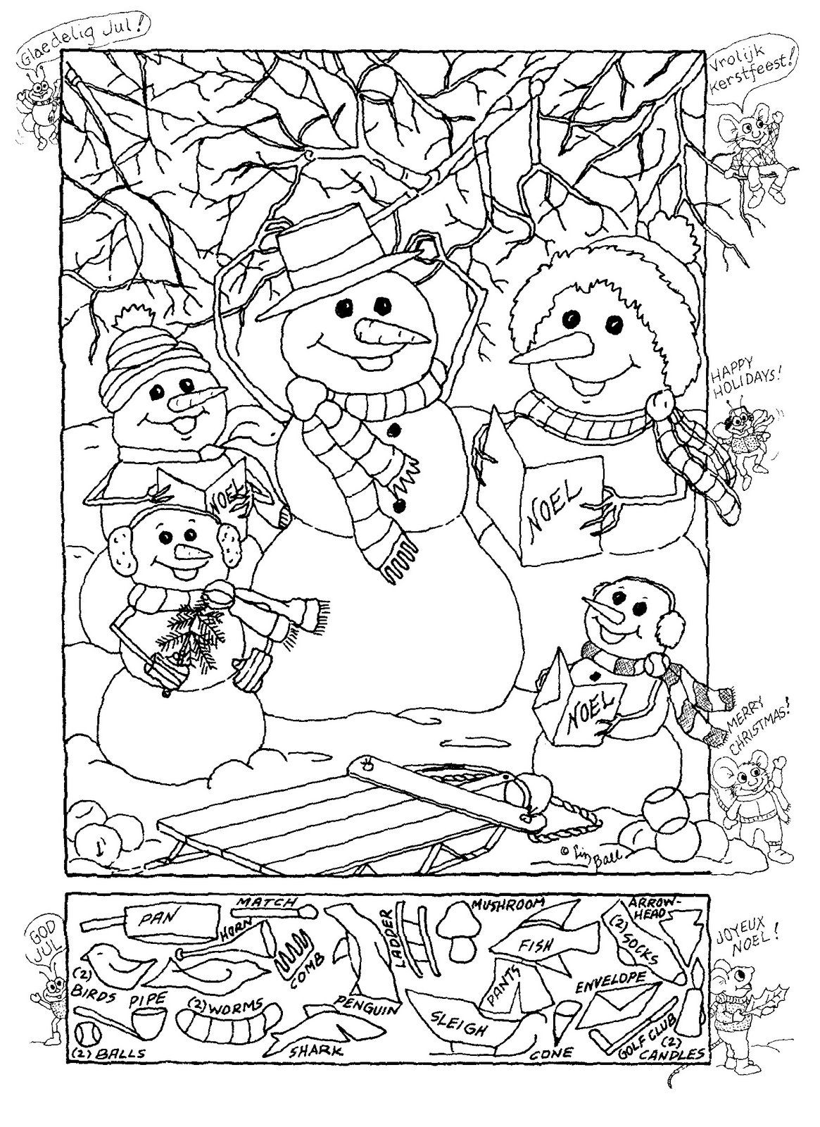 Genau Hinschauen with Hidden Pictures Christmas Worksheets