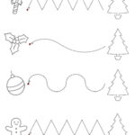 Get The Kids Tracing Lines To Match The Decoration To The Tree Regarding Christmas Line Tracing Worksheets