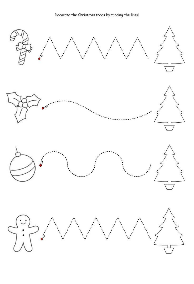 Get The Kids Tracing Lines To Match The Decoration To The Tree regarding Christmas Line Tracing Worksheets
