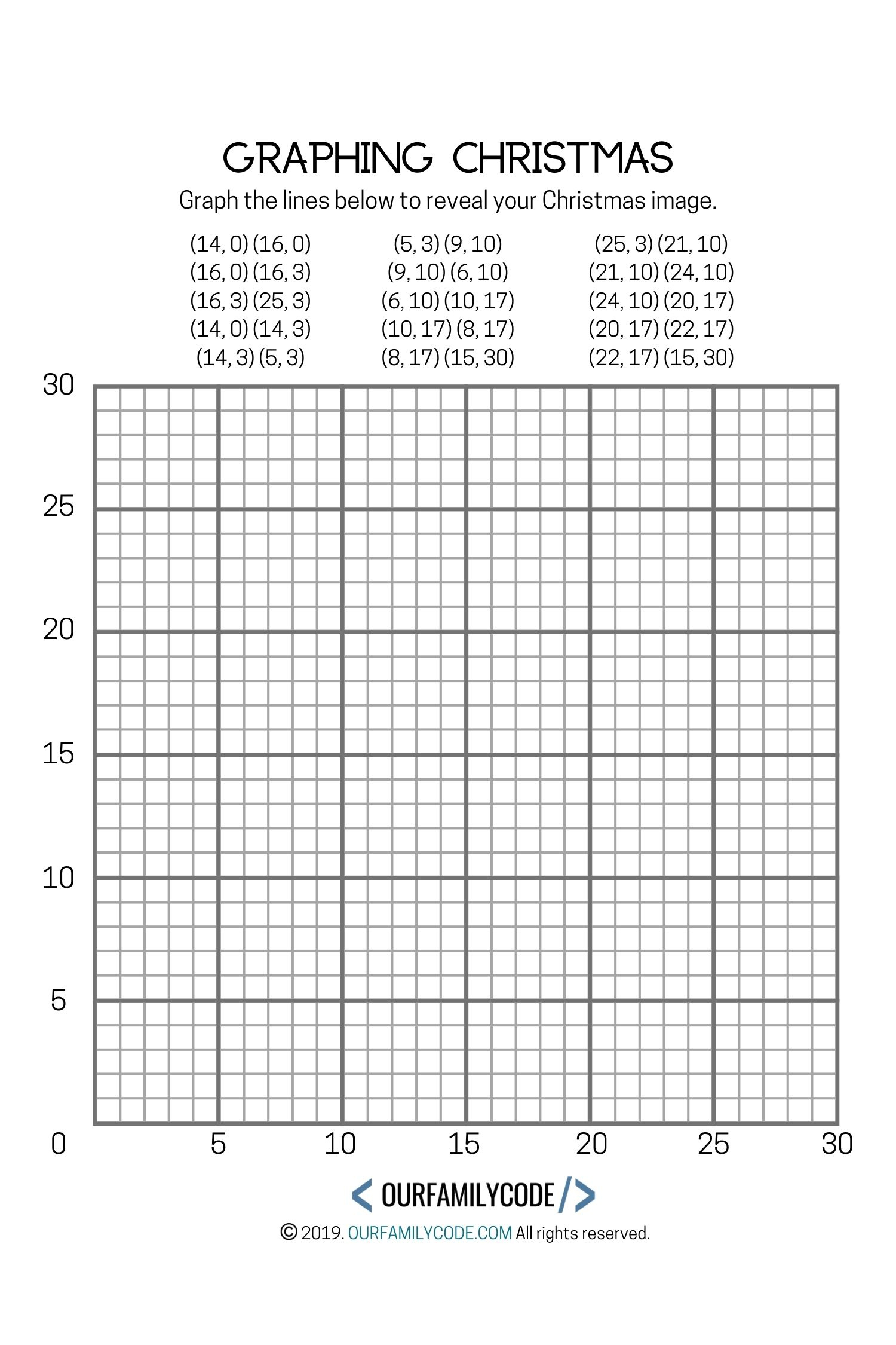 Graphing Christmas Coordinates Math Art Activity - Our Family Code pertaining to Free Printable Christmas Coordinate Graphing Worksheets