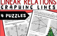 Graphing Linear Equations Christmas Math Puzzle Activity Worksheet pertaining to Solving Linear Systems By Graphing Christmas Worksheets Answers