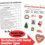 Holidays In Germany   Christmas   Reading Comprehension Intended For German Christmas Vocabulary Worksheets