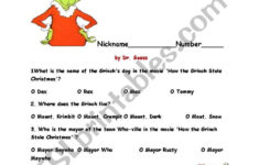 How The Grinch Stole Christma – Esl Worksheetajarnglyn in The Grinch Who Stole Christmas Worksheets