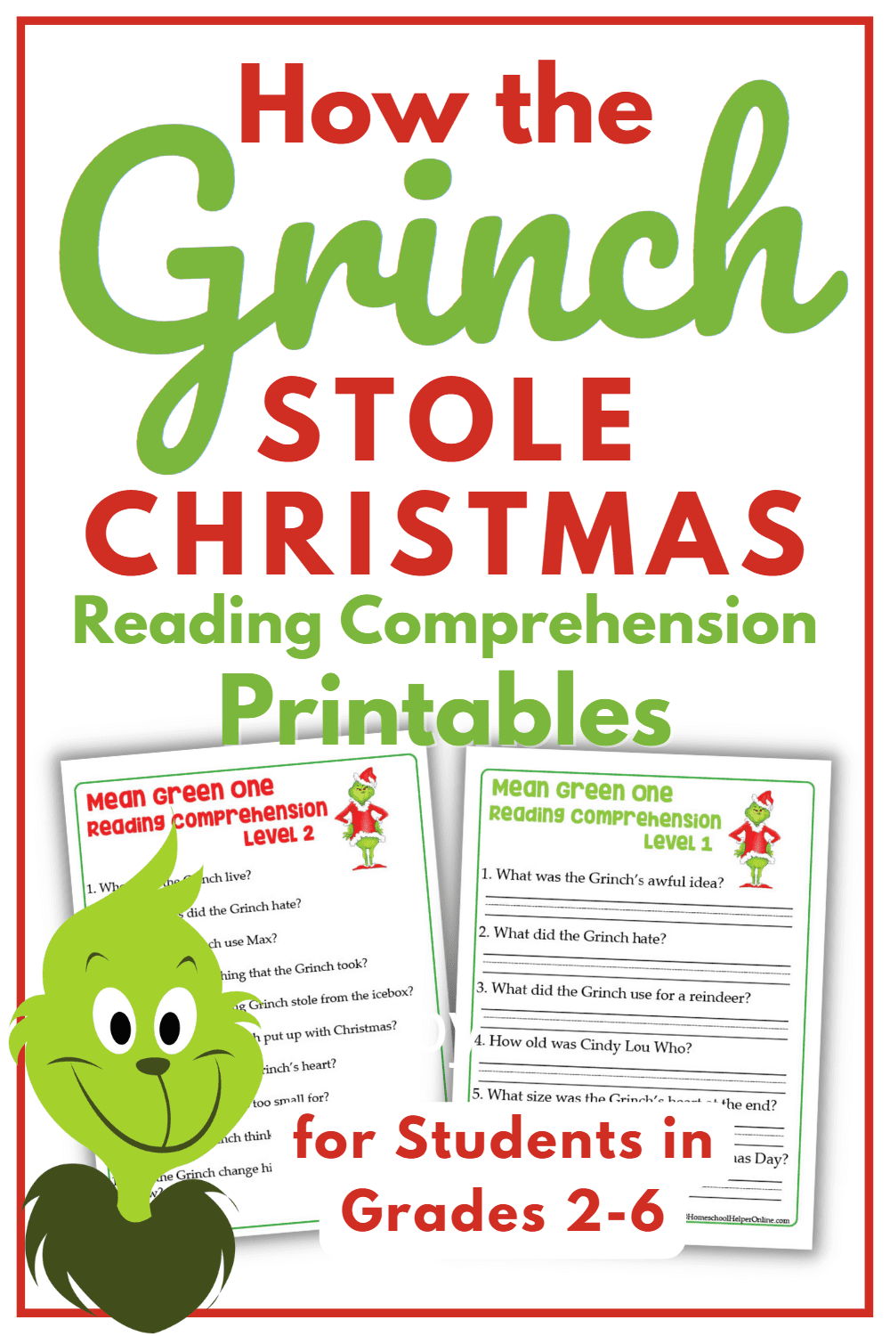 How The Grinch Stole Christmas Lesson Plans Author: Dr. Seuss inside How The Grinch Stole Christmas Worksheets Kindergarten