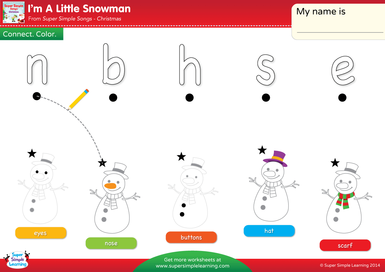 I&amp;#039;M A Little Snowman Worksheet - Lowercase Letter Matching - Super in Christmas Letter Matching Worksheets