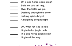 Jingle Bells For Kids Worksheet: Re-Order The Song Lyrics Activity within Christmas Song Lyrics Worksheets