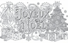 Joyeux Noël Christmas Coloring Page - Intricate Adult Design intended for French Christmas Colouring Worksheets