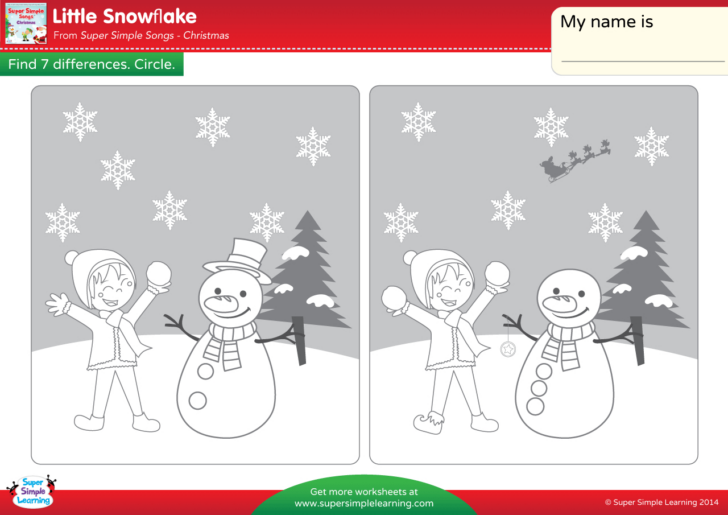 Christmas Spot the Difference Worksheets Christmas Spot the Difference Worksheets