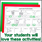 Long Division With Remainders Colornumber Christmas Math Throughout Christmas Math Worksheets Division