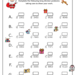 Long Division Worksheets For Long Division Christmas Worksheets