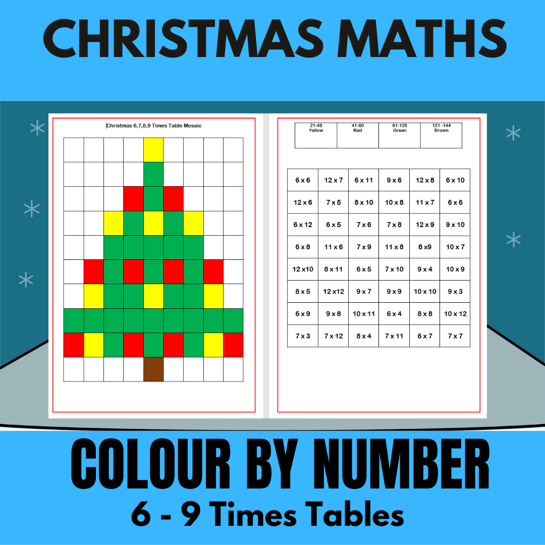 Mash &amp;gt; Christmas &amp;gt; Christmas Maths-Colournumber for Christmas Times Tables Worksheets
