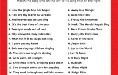 Match The Christmas Carol Game (Free Printable!) - Play Party Plan in Christmas Song Challenge Worksheets