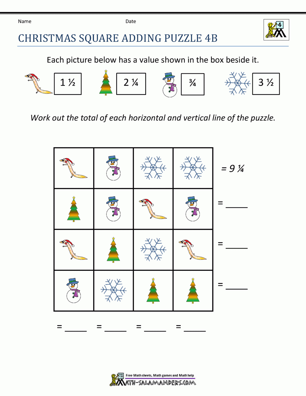 Math Christmas Activities 4Th Grade with Fun Christmas Worksheets For 4th Grade