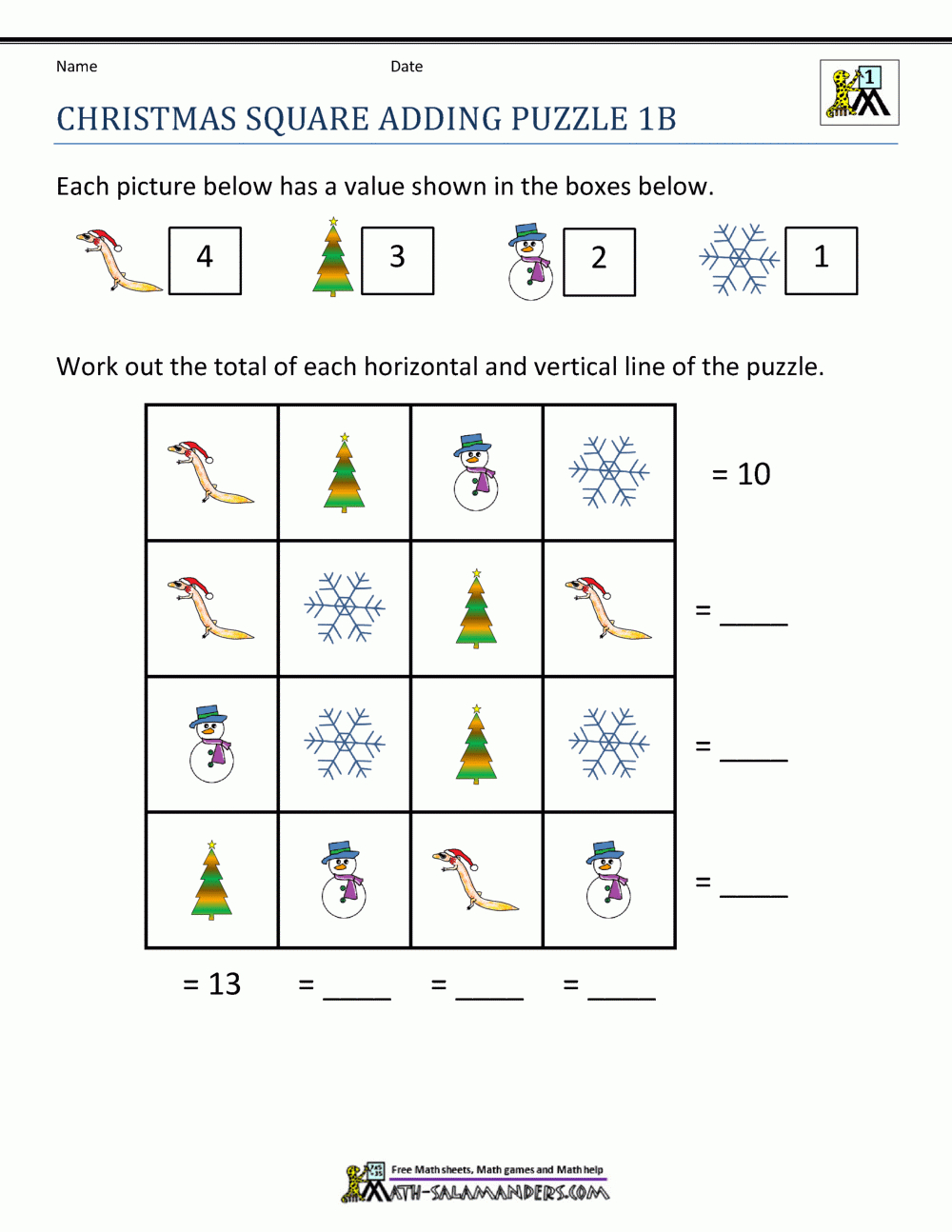 Math Christmas Worksheets First Grade regarding 1St Grade Christmas Worksheets