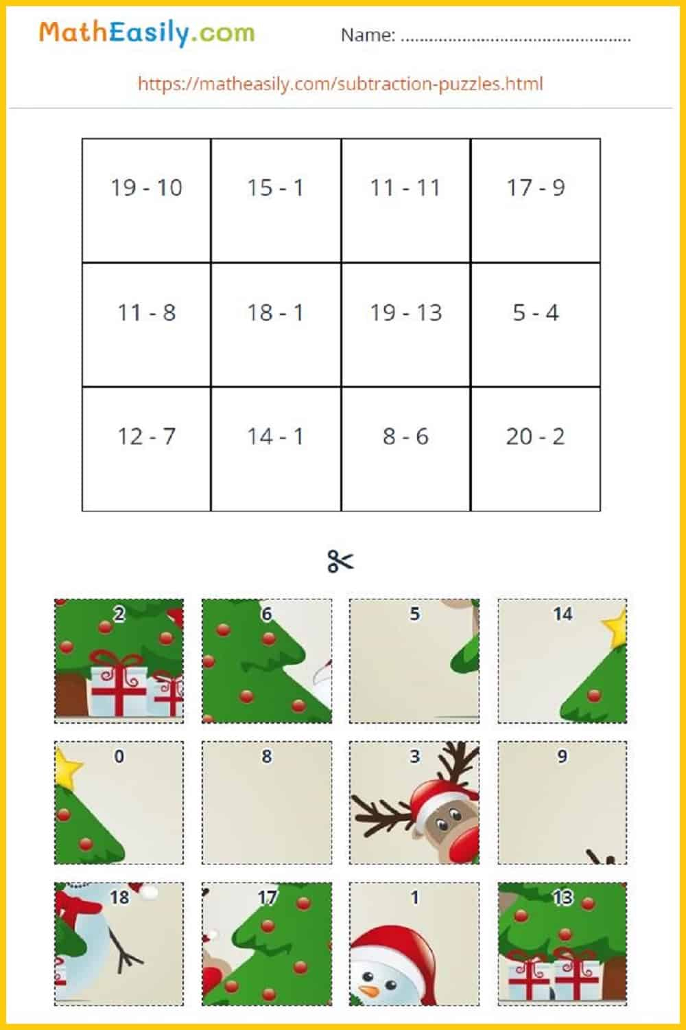 Math Christmas Worksheets Pdf | Free Download 🎄 in Christmas Addition and Subtraction Worksheets
