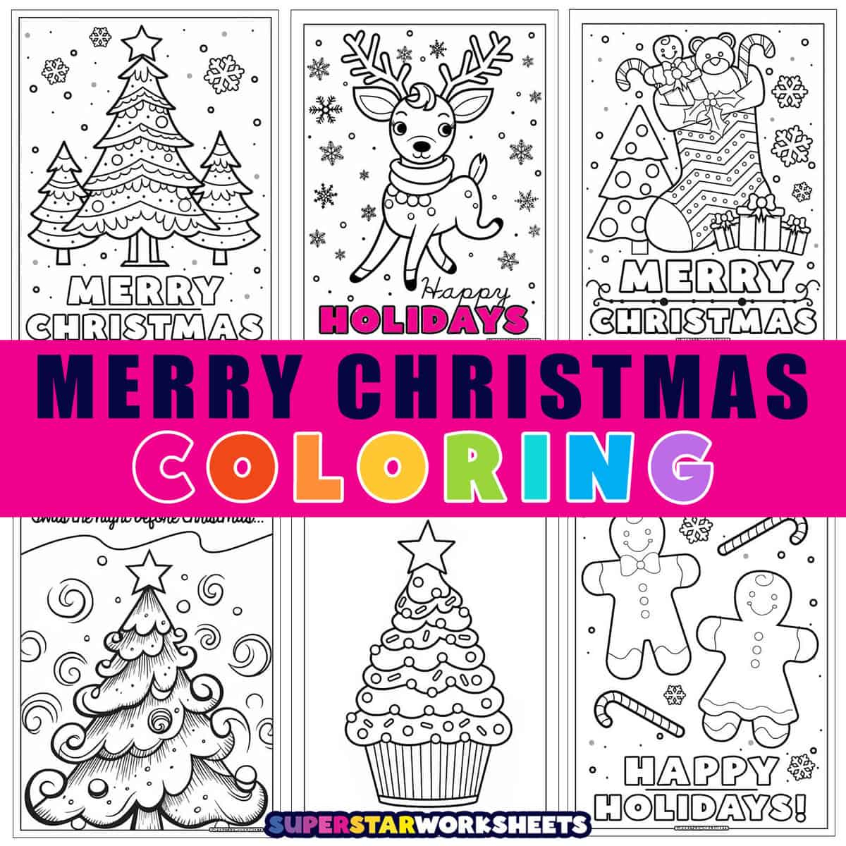 Merry Christmas Coloring Pages (Free Printables) - Superstar throughout Merry Christmas Coloring Worksheets