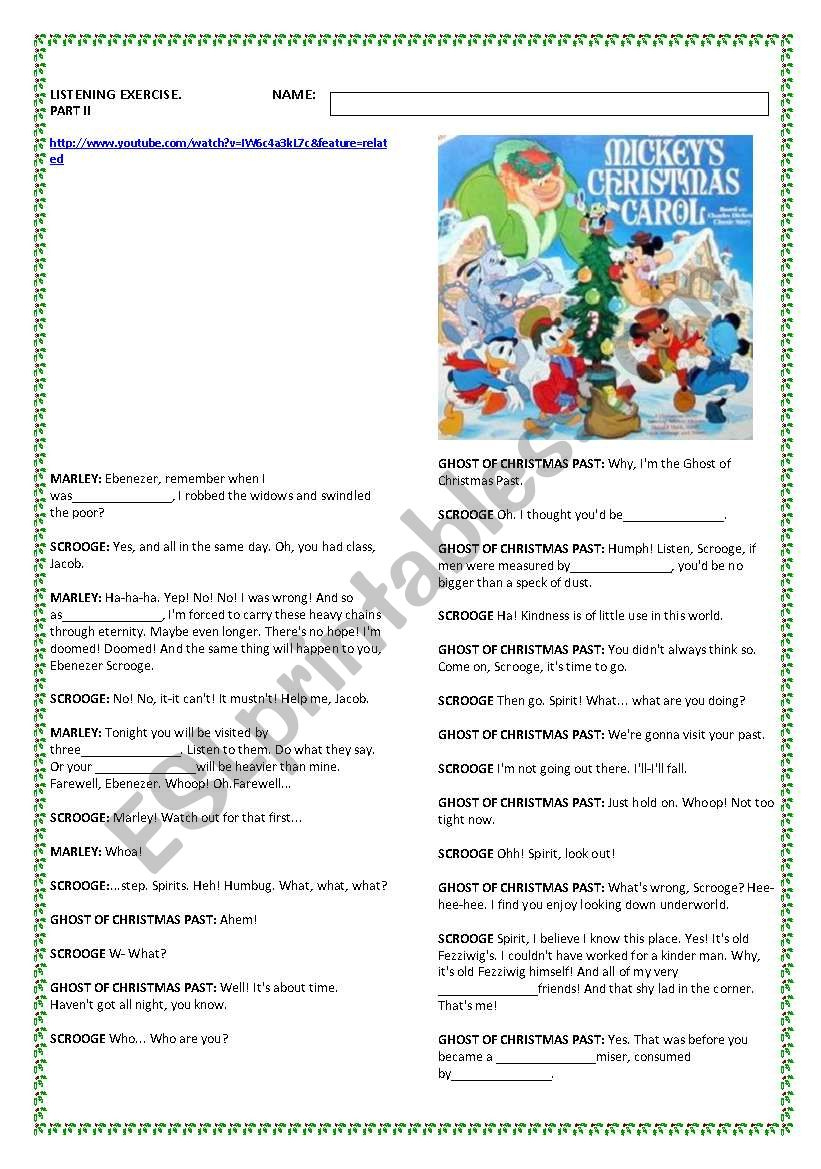 Mickey´s Christmas Carol. Part 2/3 - Esl Worksheetbreeccc within Mickey&amp;#039;S Christmas Carol Worksheets
