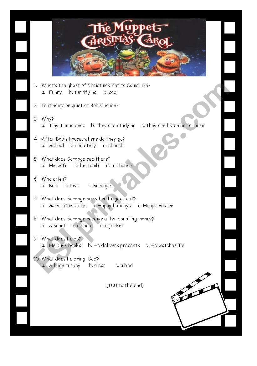 Muppets The Christmas Carol - Esl Worksheetingrid10 throughout Muppets Christmas Carol Worksheets