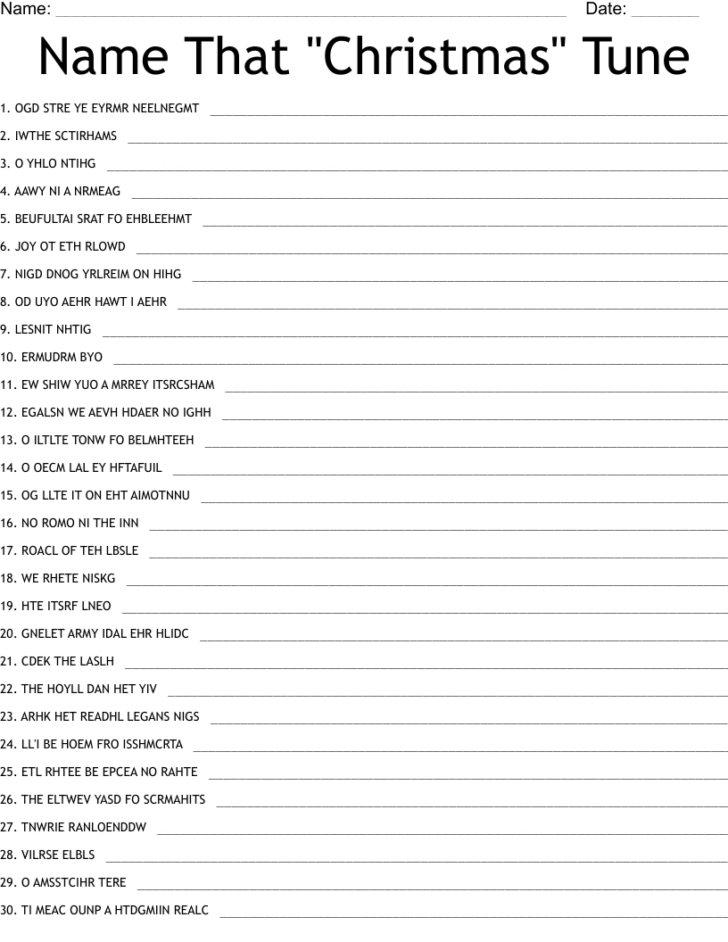 Christmas Music Name That Song Worksheets Christmas Music Name That Song Worksheets