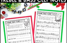 Name That Tune Christmas Music Worksheets In Treble And Bass Clef with regard to Name That Tune Christmas Songs Worksheets