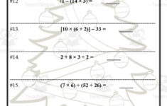 Order Of Operations Christmas Math Packet throughout Order of Operations Christmas Worksheets