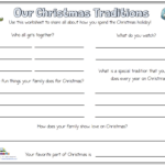 Our Christmas Traditions [F] Regarding Christmas Worksheets For Teens