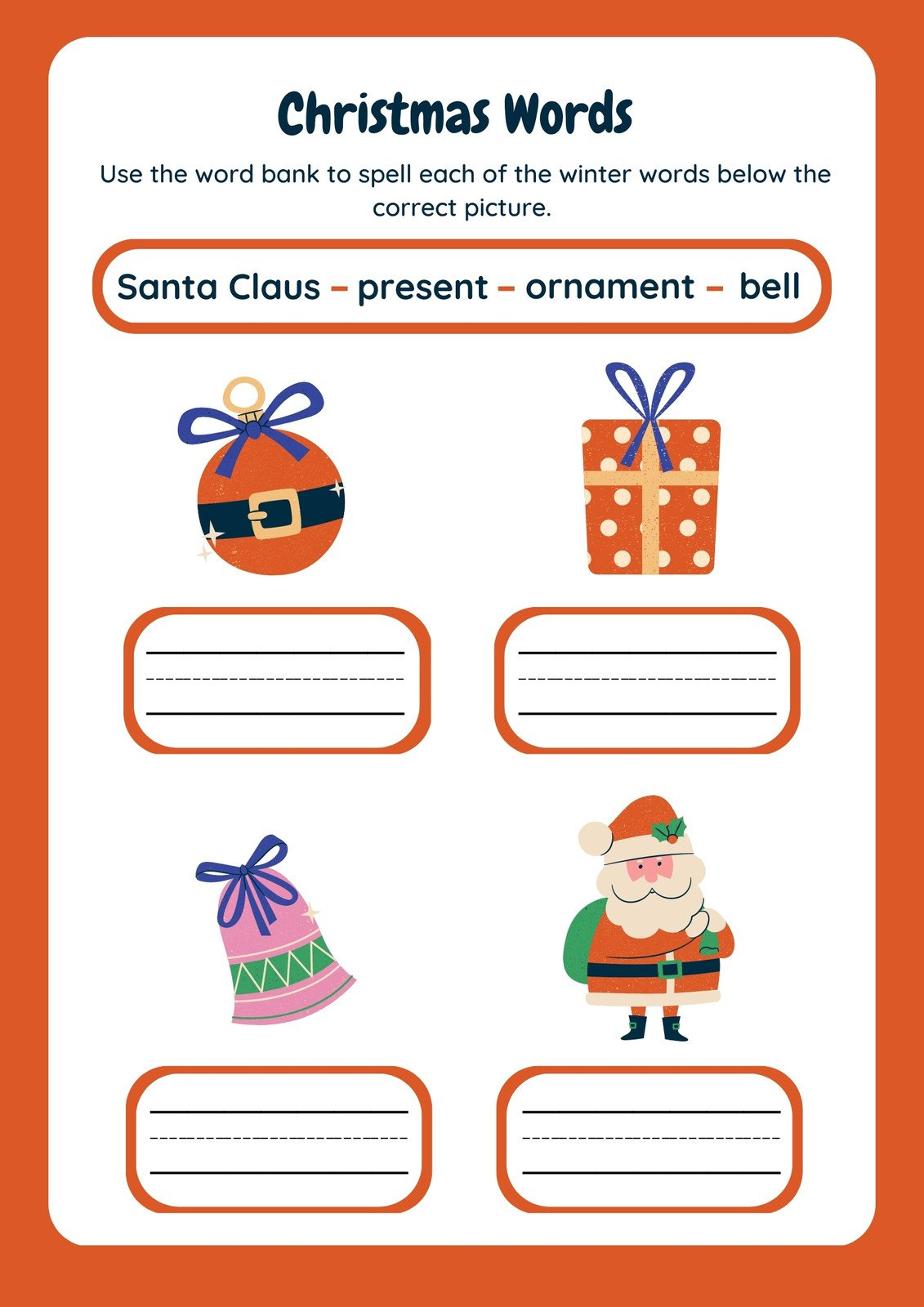 Page 4 - Free, Editable Christmas Worksheet Templates | Canva with regard to Bank On It Worksheets Christmas Answers