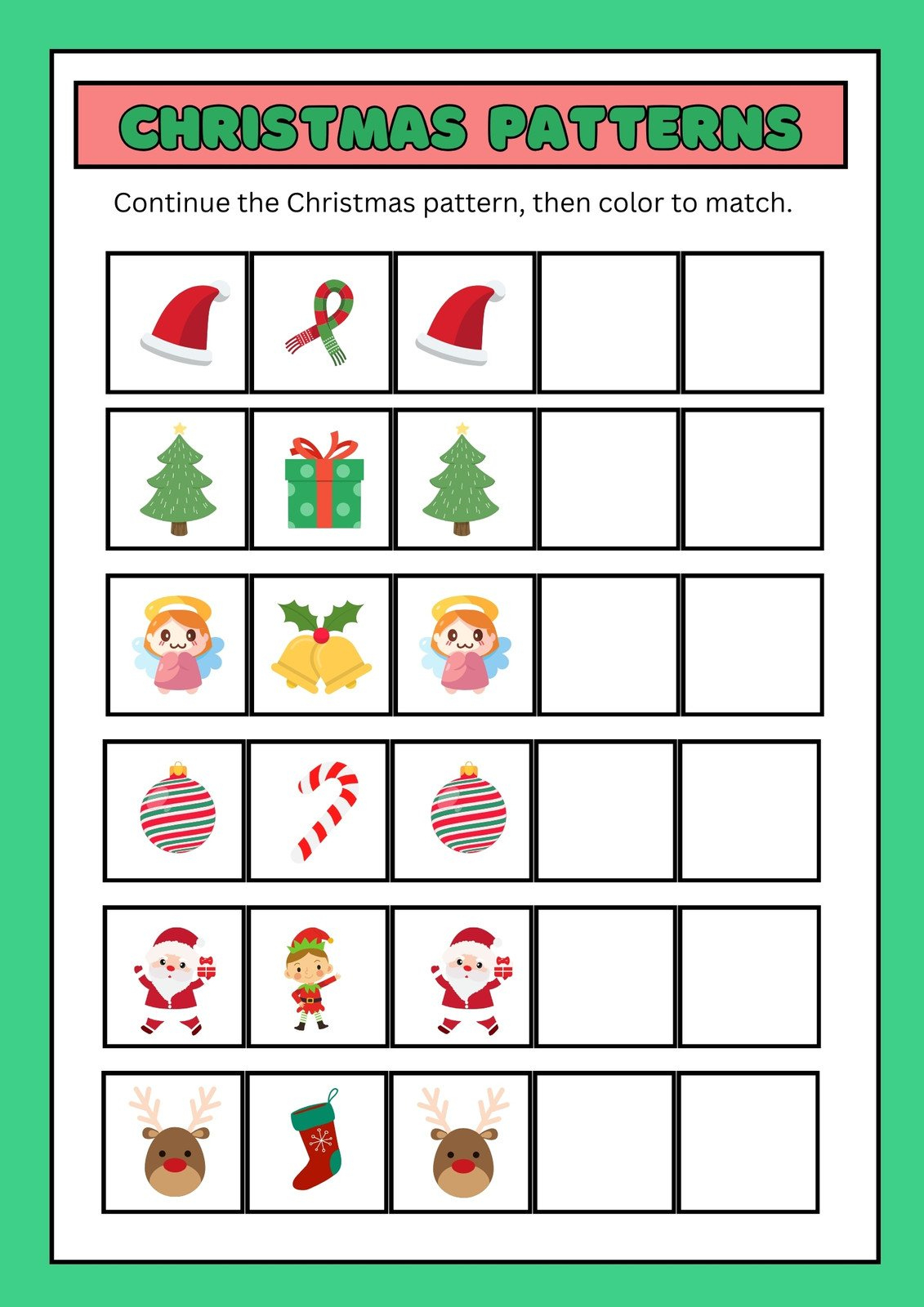 Page 9 - Free, Editable Christmas Worksheet Templates | Canva inside Christmas Pattern Worksheets Preschoolers