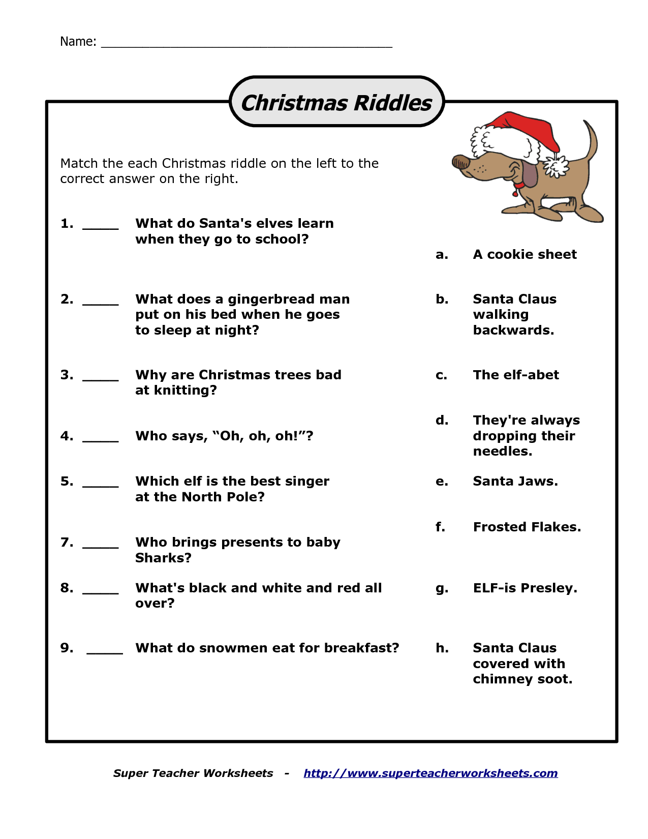 Pin Page - Worksheets Library within Christmas Riddles Printable Worksheets