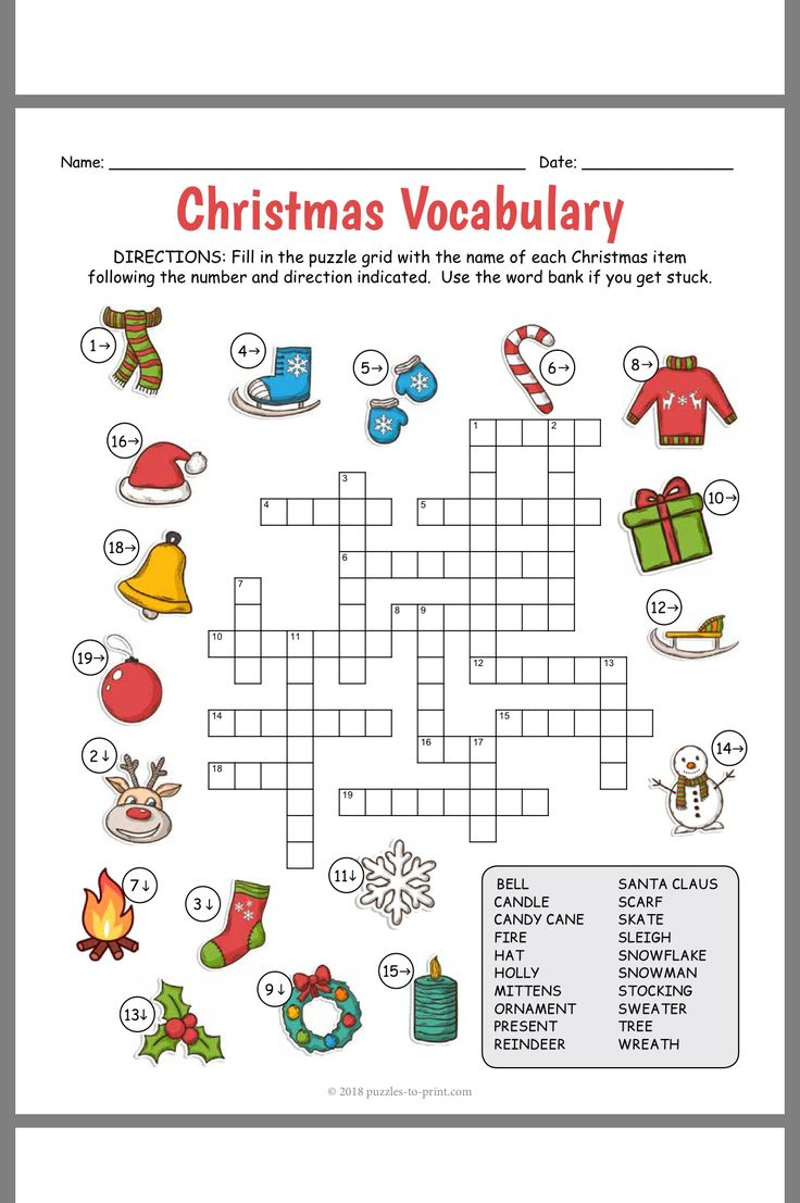 Pinterest | Christmas Worksheets, Christmas Puzzle, Christmas with Christmas Worksheets Crossword Puzzles