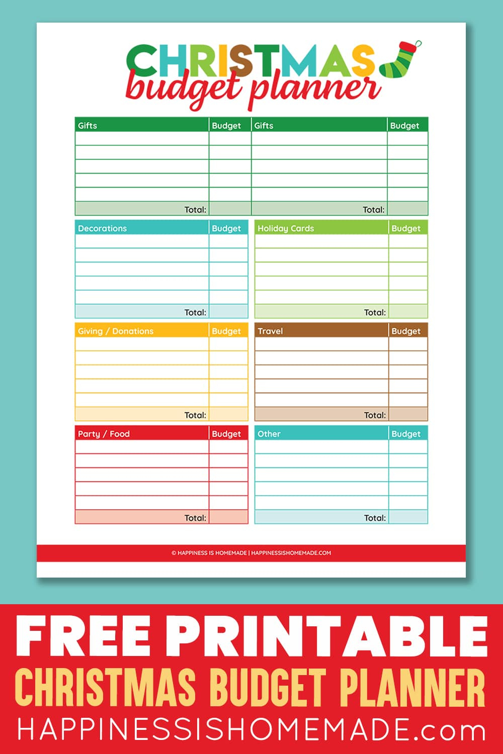 Printable Christmas Budget Planner - Happiness Is Homemade within Christmas Budget Worksheets Printable