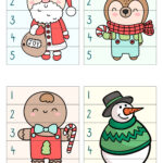 Printable Christmas Puzzle 1 5 Number Activity For Toddlers Throughout Christmas Puzzle Worksheets Printable