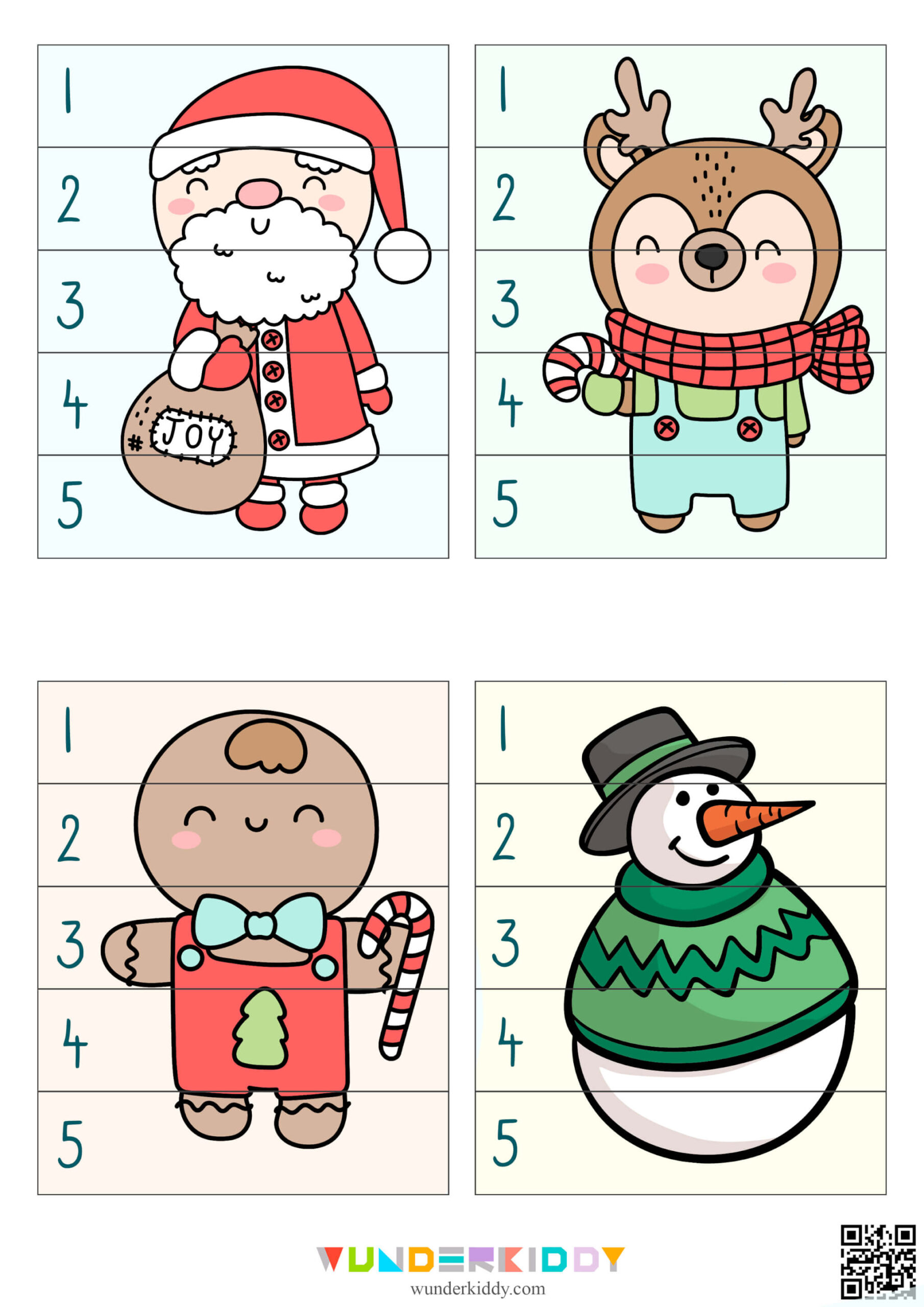Printable Christmas Puzzle 1-5 Number Activity For Toddlers throughout Christmas Puzzle Worksheets Printable